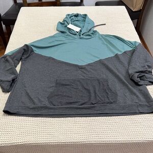 Women’s plus size Two-Tone Teal and Gray Hoodie